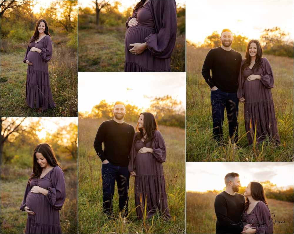 Outdoor Georgetown, KY Maternity pictures at sunset.