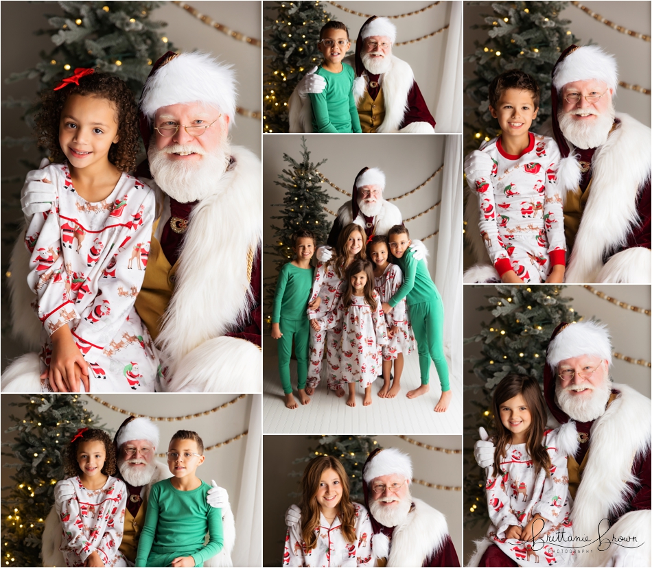 A child whispering their Christmas wish to Santa.