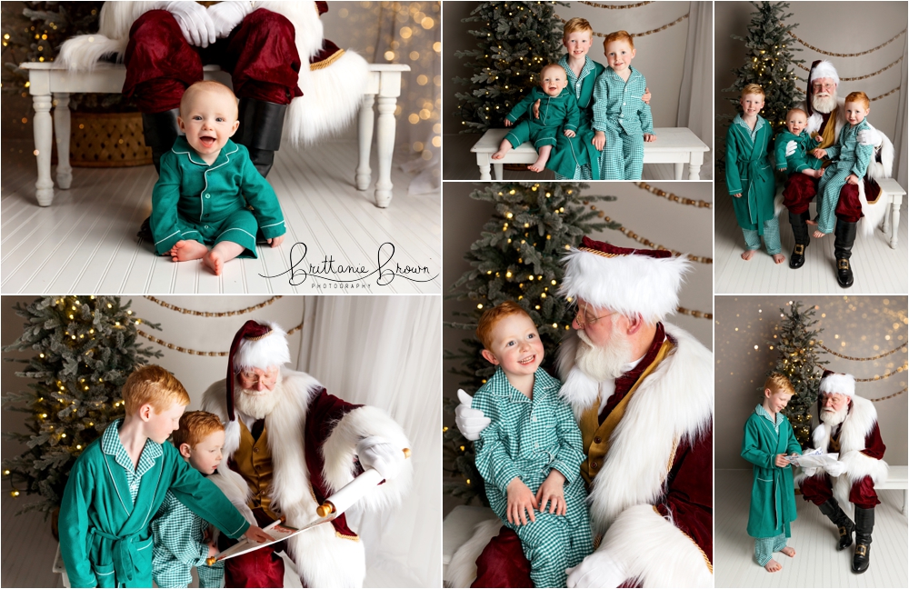 Santa holding a letter from a child at Santa Photo Session in Georgetown KY