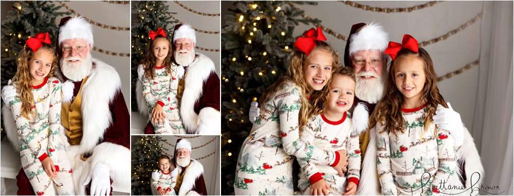 A festive portrait of Santa in a beautifully decorated holiday scene.