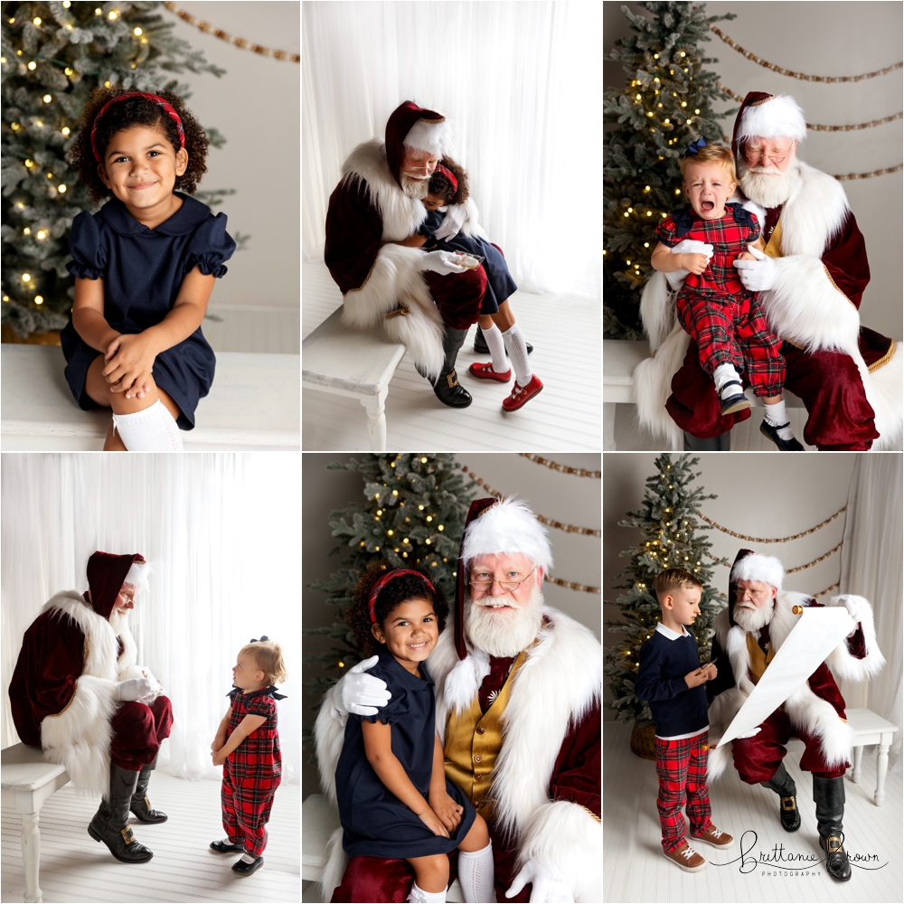 Santa showing a child their name on the Nice List during their Santa Photo Session in Georgetown KY