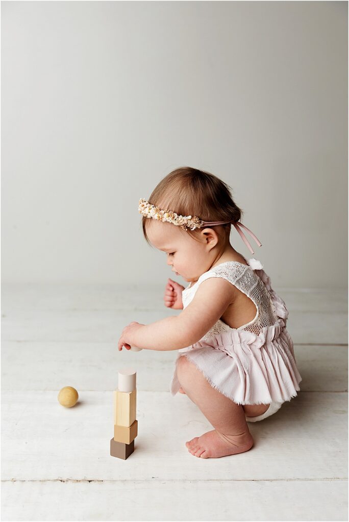 Adorable milestone portraits of Bryce in the studio