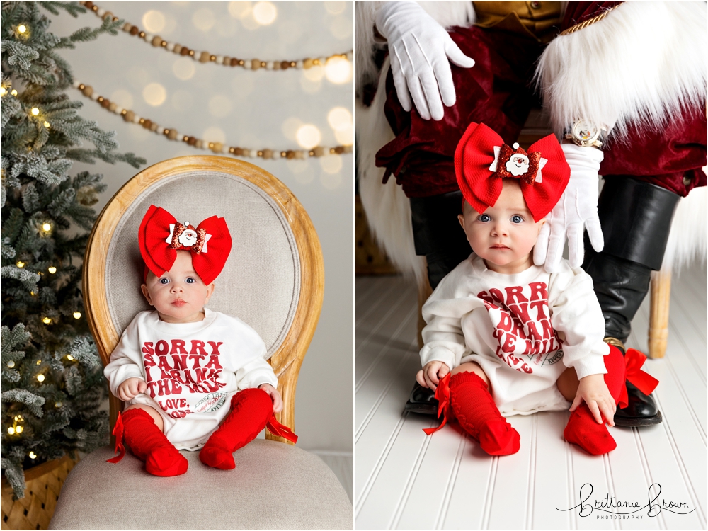 A festive portrait of Santa in a beautifully decorated holiday scene.