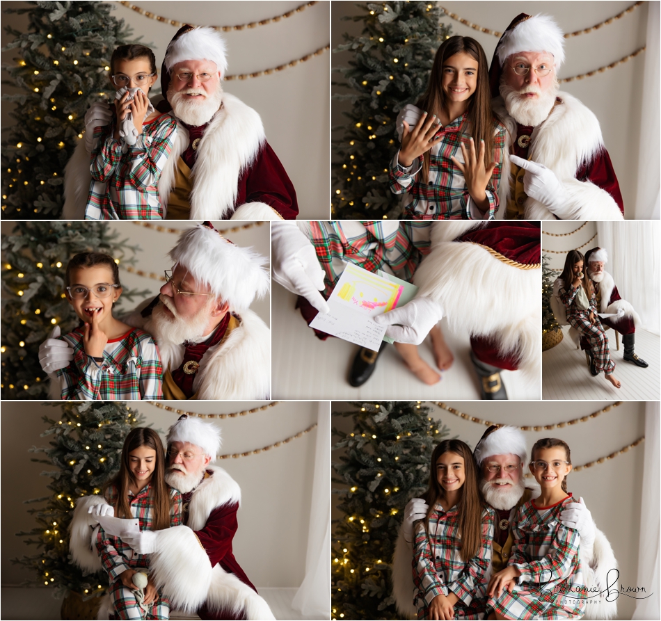 A magical moment of Santa reading a Christmas book to a child.