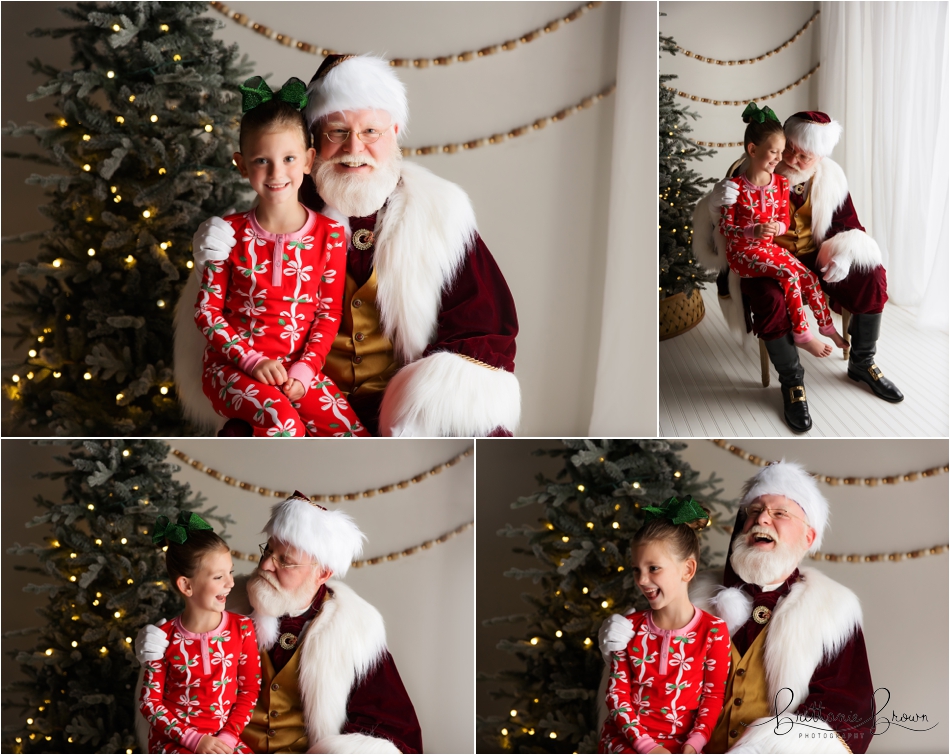 A magical moment of Santa reading a Christmas book to a child.