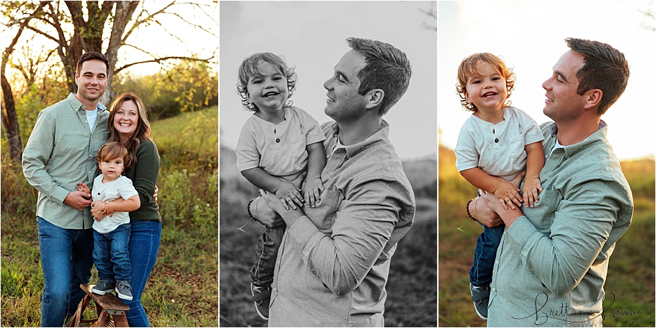 Dad snuggling toddler during family photoshoot during Golden Hour Family Photos in Georgetown KY