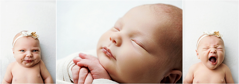 Close up of newborn baby's face